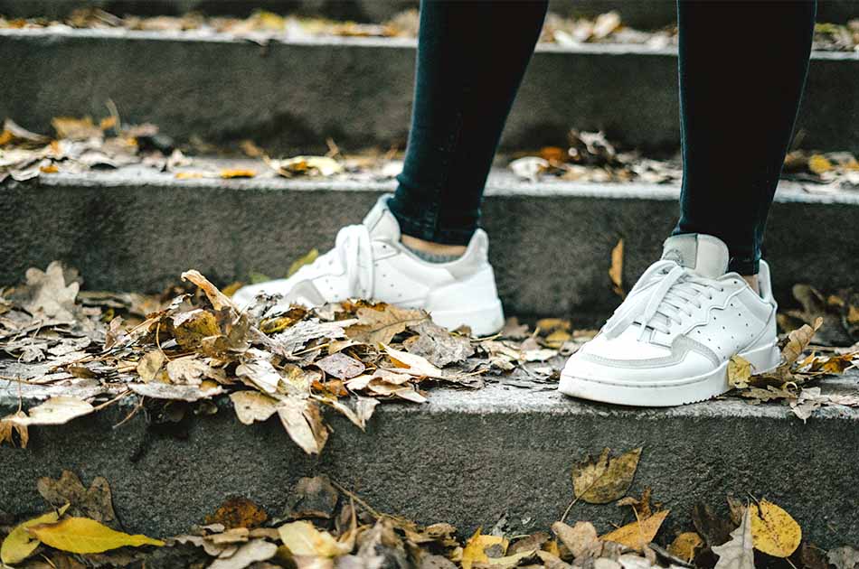 white sneakers with chinos